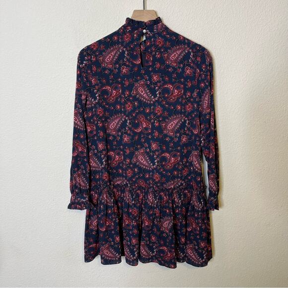 Rebecca Taylor La Vie Mock Neck Floral long Sleeve Dress Womens Size S - Picture 5 of 7